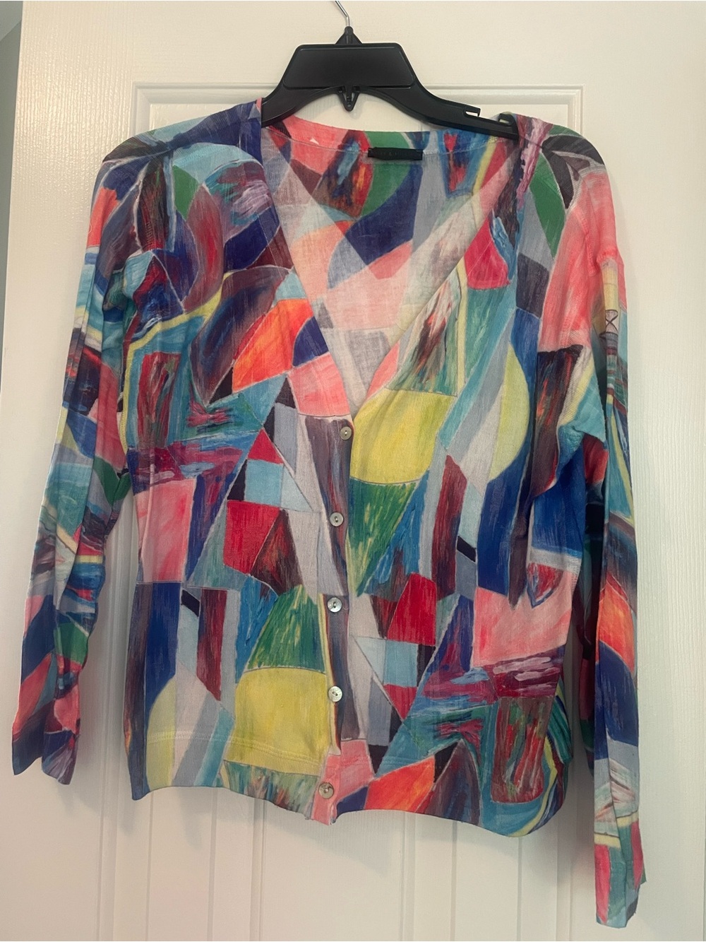 Multicolor Abstract Print Lightweight Cardigan Nally and Millie Small